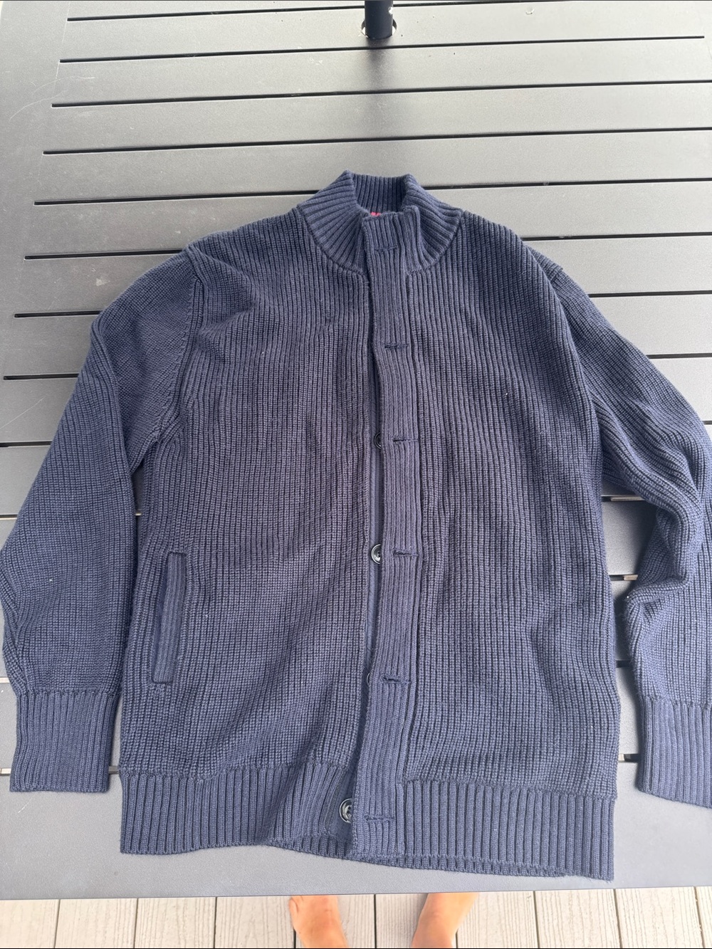 Relwen Mens cardigan zip up/button down sweater